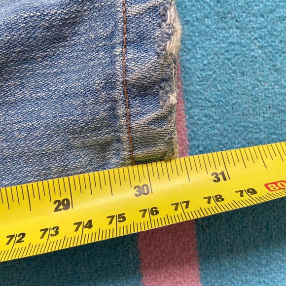 Y2K Early 2000s Vintage River Island Boyfriend Bootcut Blue Jeans 12 Acid Wash. - Picture 6 of 7